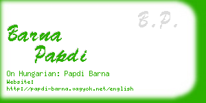 barna papdi business card